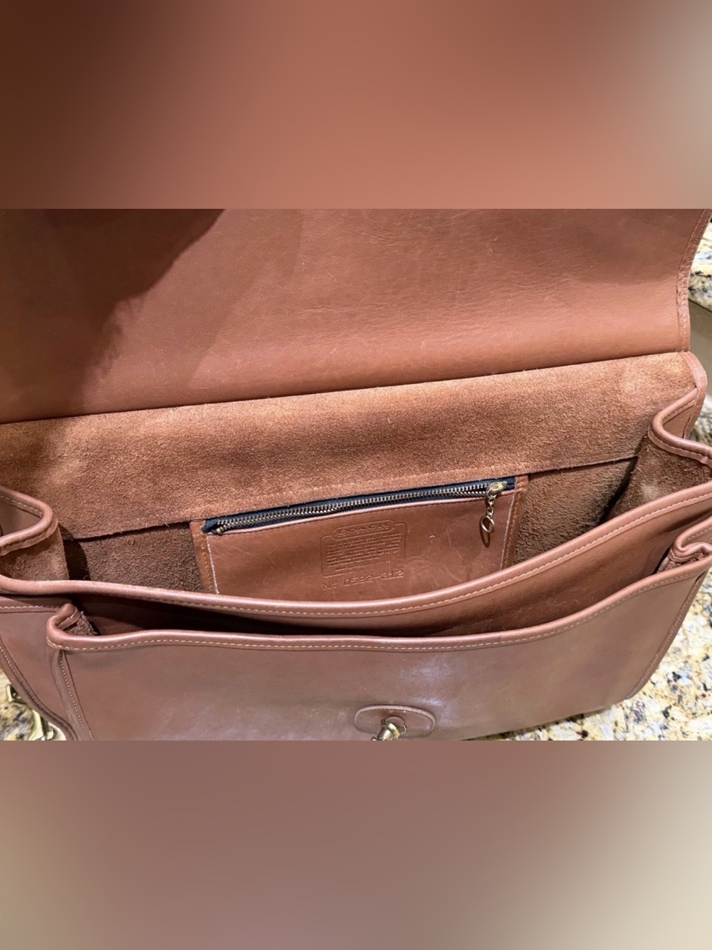 Vintage Coach Messenger Bag Brown Leather Made in USA - Picture 10 of 12